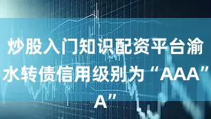 炒股入门知识配资平台渝水转债信用级别为“AAA”